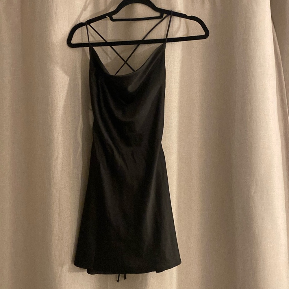 S Black Hello Molly Satin Mini Dress